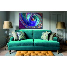 Colourful Peacock Feather Illustration Printed Canvas