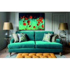 Orange Poppy in a Field with a Blue Background Printed Canvas