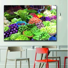 Raw Vegetable Stall Printed Canvas
