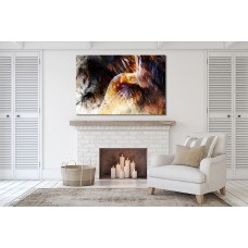 Eagle , black and color feathers abstract background Printed Canvas