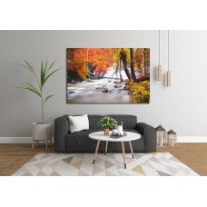 Waterfall in autumn forest at Pattalung Southern Thailand Printed Canvas