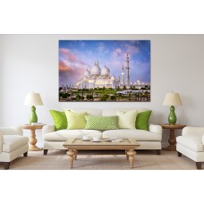 Sheikh Zayed Grand Mosque at dusk, Abu-Dhabi, UAE Printed Canvas