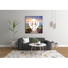 Sunset Path Khanda Sikh Printed Canvas