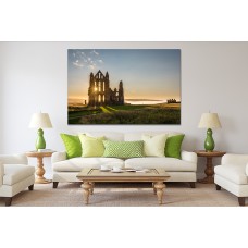 The Gothic ruins of Whitby Abbey Printed Canvas