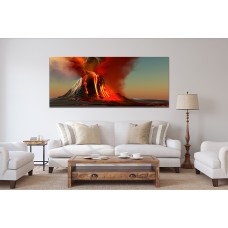 The Kilauea Volcano on the Island of Hawaii Printed Canvas