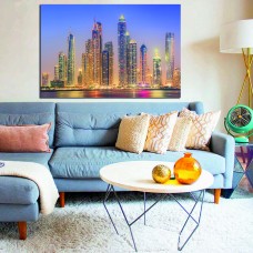 The beauty panorama of Skyscrapers in Dubai Marina UAE Printed Canvas