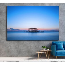 The West Pier of Brighton after Sunset, England, UK Printed Canvas
