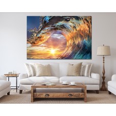 Wave Break in Sun  Printed Canvas