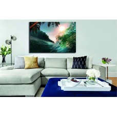 Waave with Background of Palm Tree Printed Canvas