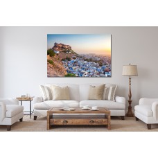 The Blue City and Mehrangarh Fort in Jodhpur, Rajasthan, India Printed Canvas