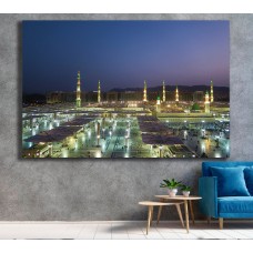 Night view of Masjid-e-Nabawi Madina, Saudi Arabia 1786 Printed Canvas