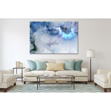 Abstract Cloud Blue & White 1544 Printed Canvas