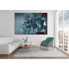 Luminescent Underwater marvel, An experiment with water and ink, Fluorescent paint, Wonderful blue colors 1560 Printed Canvas