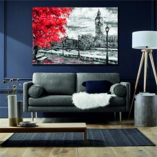 Oil Painting, Street of London Printed Canvas