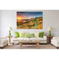 Winding mountain road, on the Isle of Skye in Scotland, UK Printed Canvas