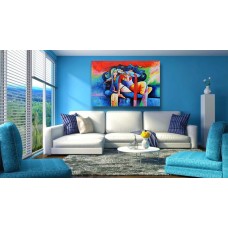 Lord Radha Krishna with Flute 1218 Printed Canvas