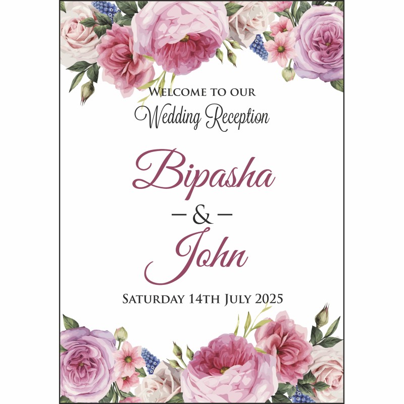 Blush Pastel Rose - A1 Mounted Welcome Poster