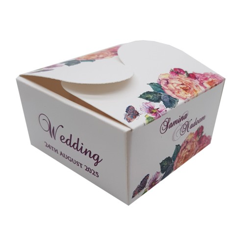 Orange Floral - Personalised Butterfly Party Favour Box