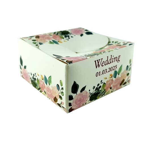 Light Pink Floral - Personalised Butterfly Party Favour Box