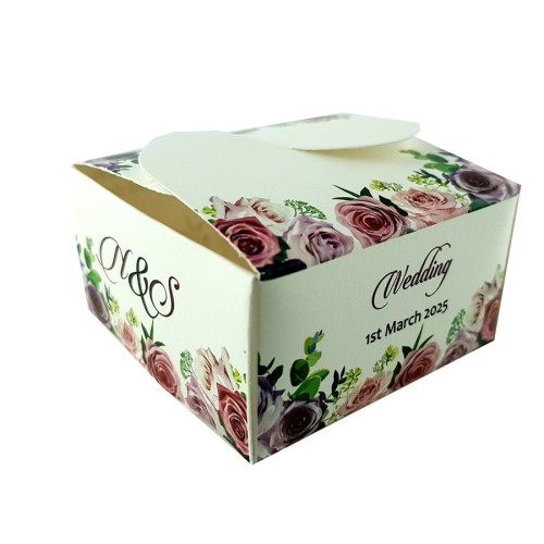 Purple Pink Floral - Personalised Butterfly Party Favour Box