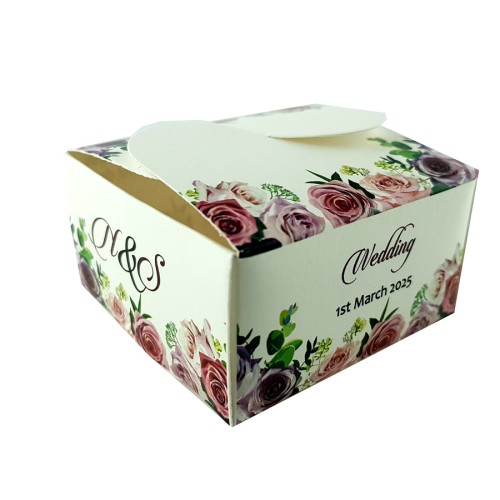 Purple Pink Floral - Personalised Butterfly Party Favour Box