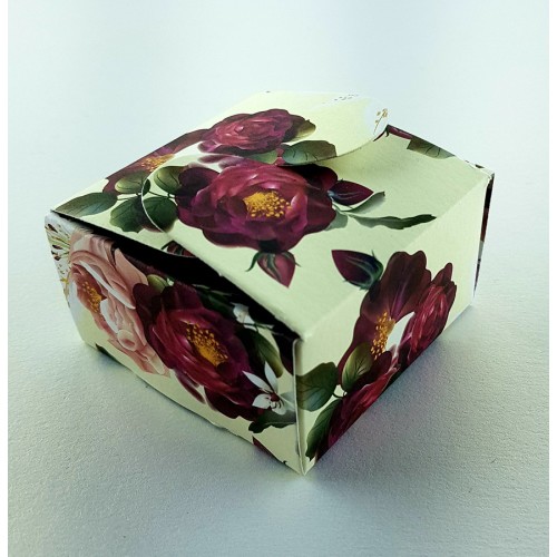 Cream Maroon Floral - Printed Butterfly Favour Box