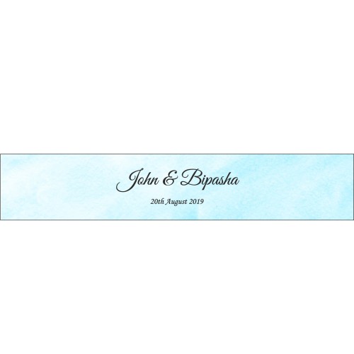 Blue Watercolour - Long Personalised Favour Stickers