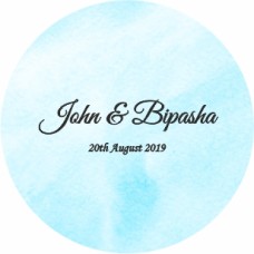 Blue Watercolour - Circle Personalised Favour Stickers