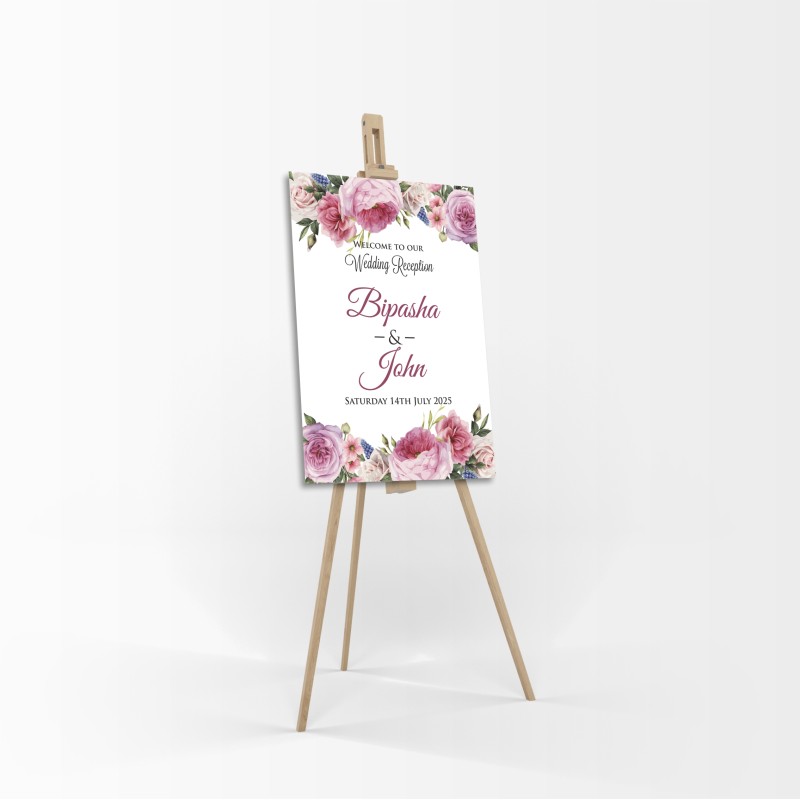 Blush Pastel Rose - A1 Mounted Welcome Poster