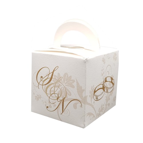 Light Gold - Personalised Cube Party Favour Box