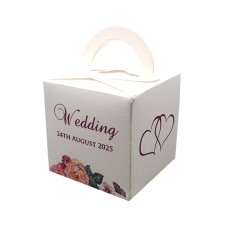 Orange Floral - Personalised Cube Party Favour Box