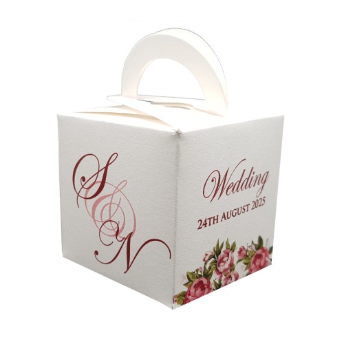 Rose Leaf - Personalised Cube Party Favour Box