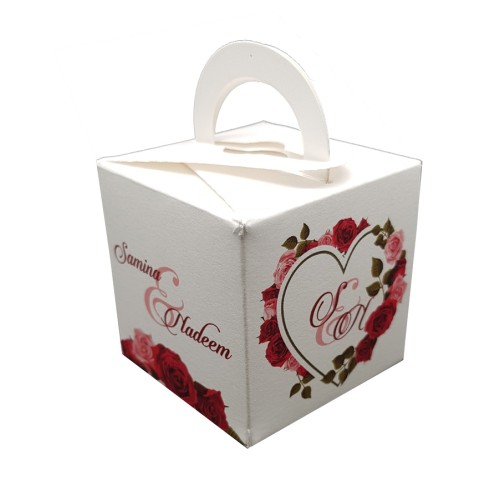 Red Rose - Personalised Cube Party Favour Box