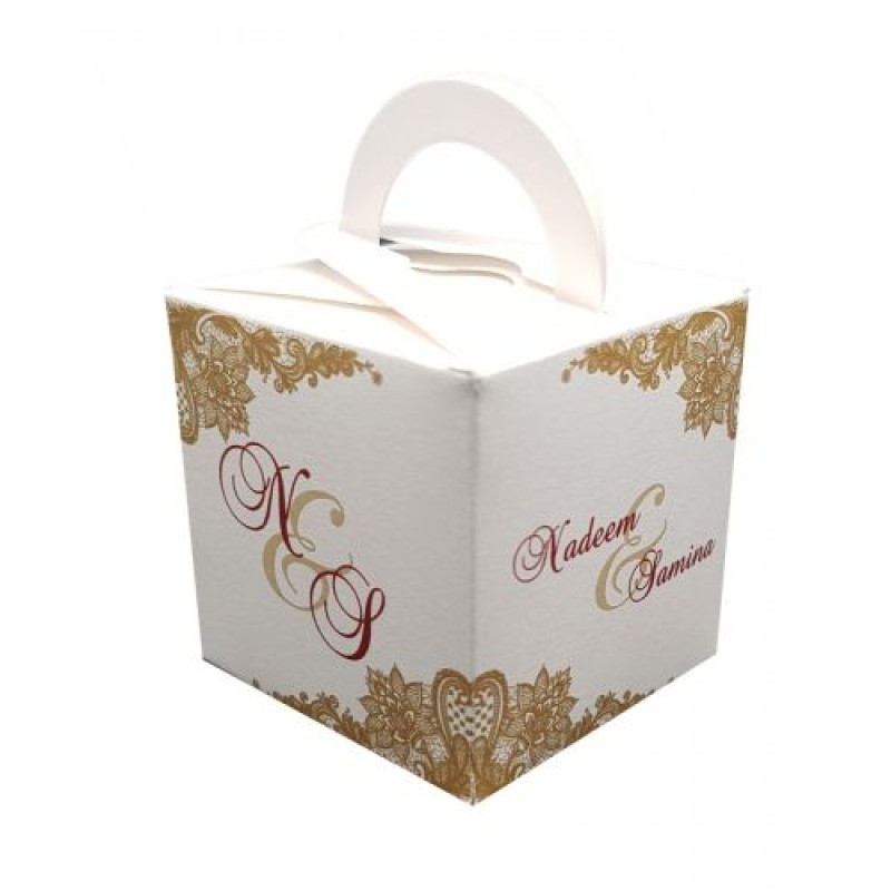 Gold Rings - Personalised Cube Party Favour Box