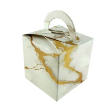 White Marble - Printed Cube Favour Box