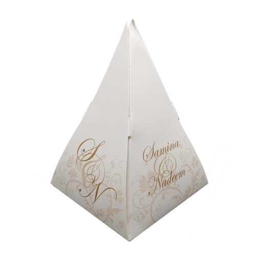 Light Gold - Personalised Pyramid Party Favour Box