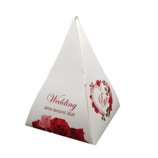 Red Rose - Personalised Pyramid Party Favour Box