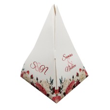 Light Floral - Personalised Pyramid Party Favour Box