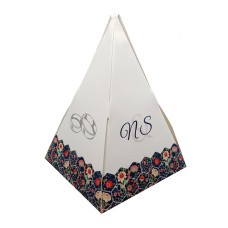 Hex Damask - Personalised Pyramid Party Favour Box