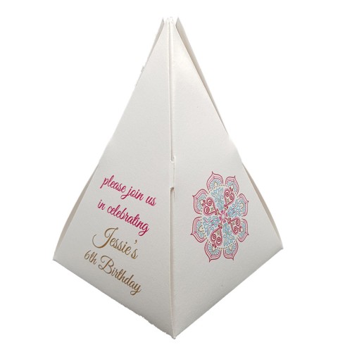 Birthday Flower - Personalised Pyramid Party Favour Box