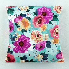 Vibrant Teal Rose - Printed Large Pillow Floral Favour Box