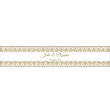 Gold Damask - Long Personalised Favour Stickers