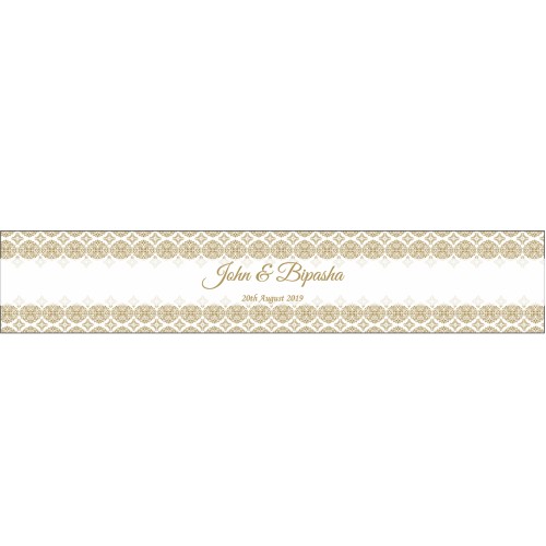 Gold Damask - Long Personalised Favour Stickers