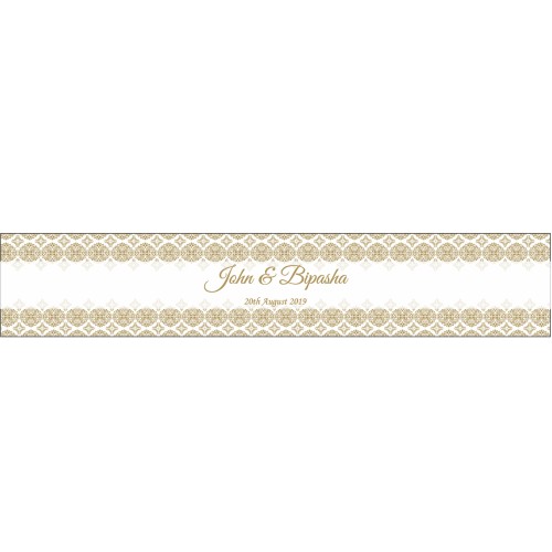 Gold Damask - Long Personalised Favour Stickers