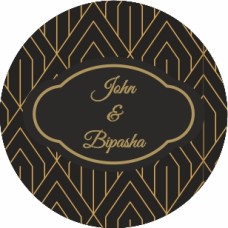 Gold Deco - Circle Personalised Favour Stickers