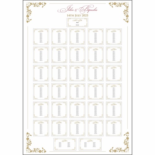 Gold Swirls - A1 Table Plan