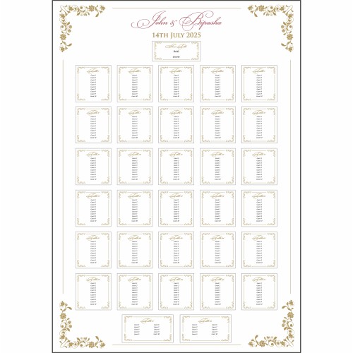 Gold Swirls - A1 Table Plan