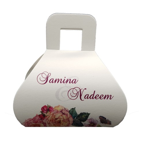 Orange Floral - Personalised Handbag Party Favour Box