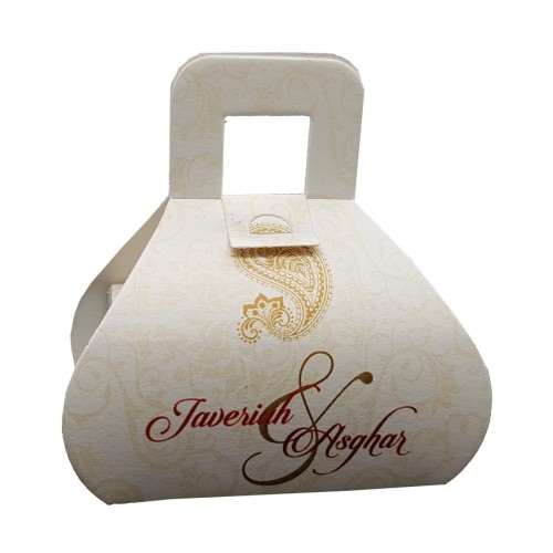 Gold Paisley - Personalised Handbag Party Favour Box