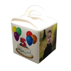 Birthday Balloons - Personalised Cube Party Favour Box